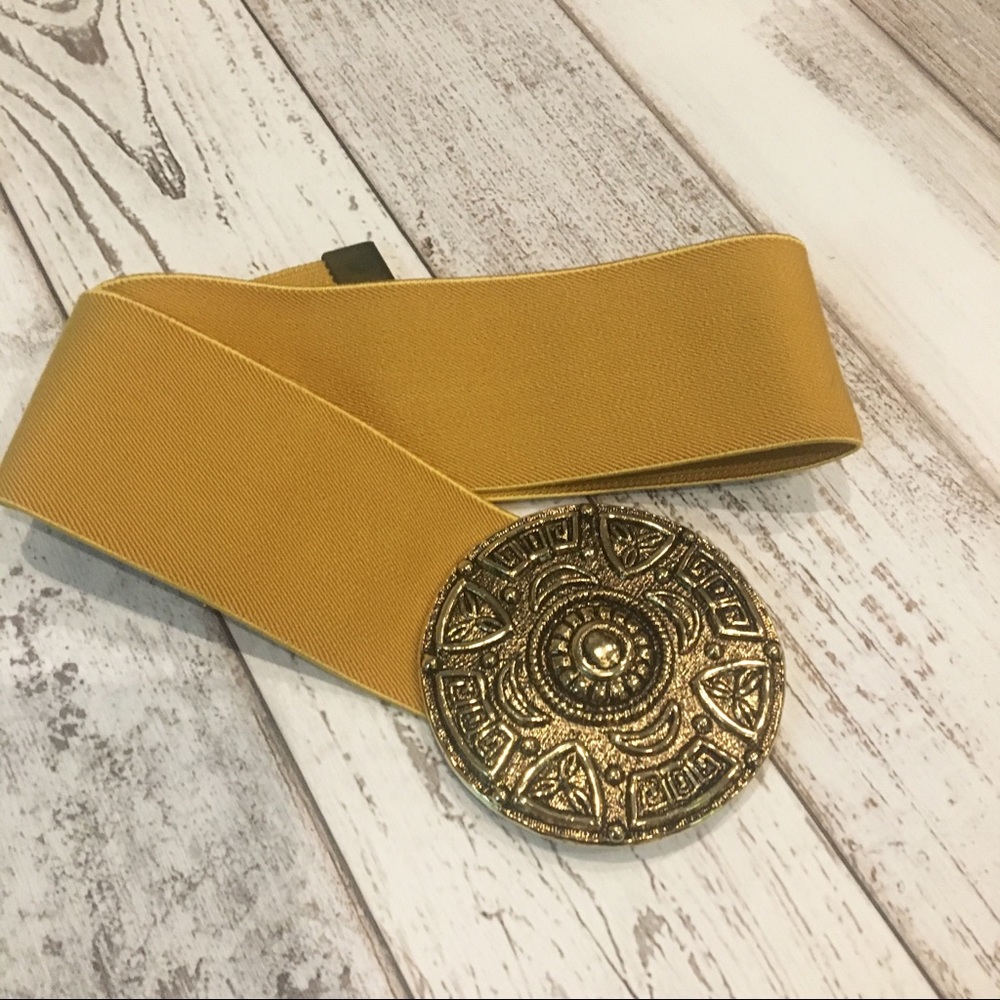 Vintage Elastic Belt w/ Metal Buckle SZ small